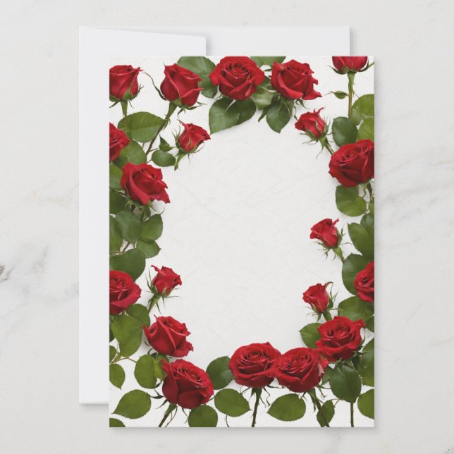 "Exquisite Rose-Designed Invitation Cards: Perfect (Front)