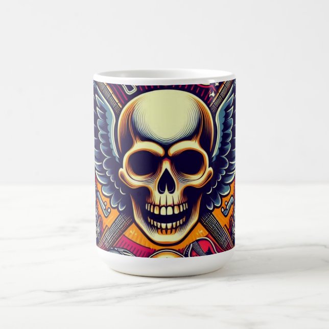  Exquisite Skull and Bones Traditional Artistry 🎨 Coffee Mug (Center)