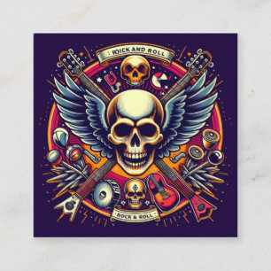 Exquisite Skull and Bones Traditional Artistry 🎨 Square Business Card