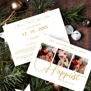 Exquisite Sophisticated Wedding Christmas 3 Photos Save The Date