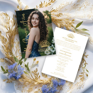 Exquisite Spanish Princess Crown Quinceañera Photo Invitation