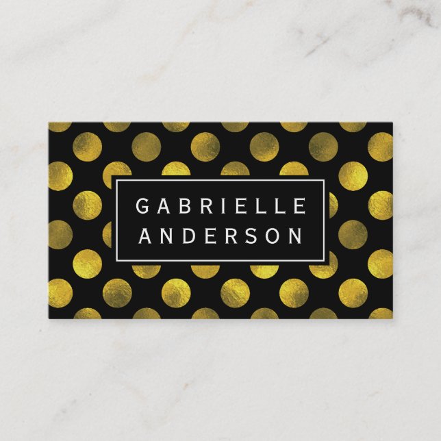 Exquisite Stylish Polka Dot Pattern Business Card (Front)