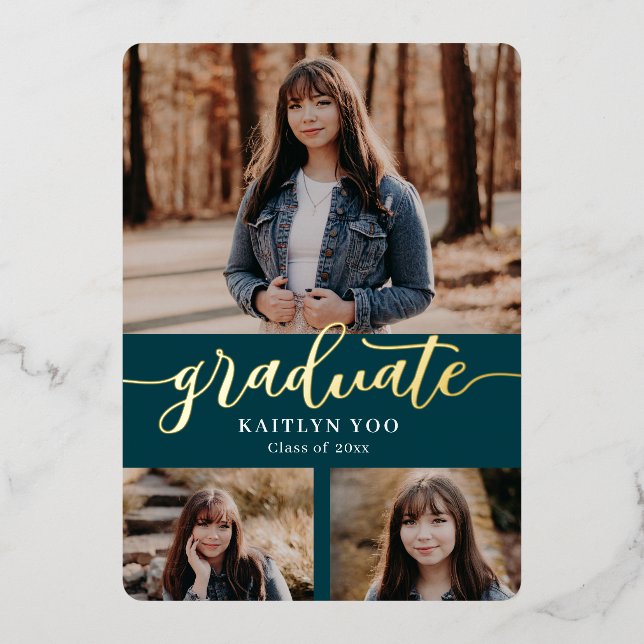 Exquisite Taste Foil Graduation Invitation Foil In (Front)
