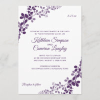 Exquisite Vines Wedding Invitation- Plum / Purple