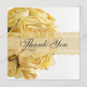 Exquisite Yellow Roses Thank You Card