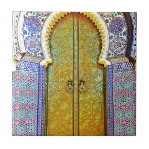 Exquisitely Detailed Moroccan Pattern Door Ceramic Tile