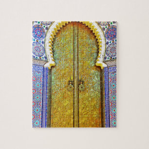 Exquisitely Detailed Moroccan Pattern Door Jigsaw Puzzle