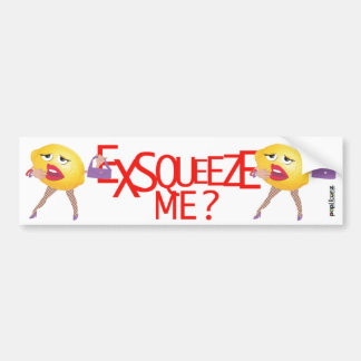 'exsqueeze me?' funny lemon humourous bumper sticker