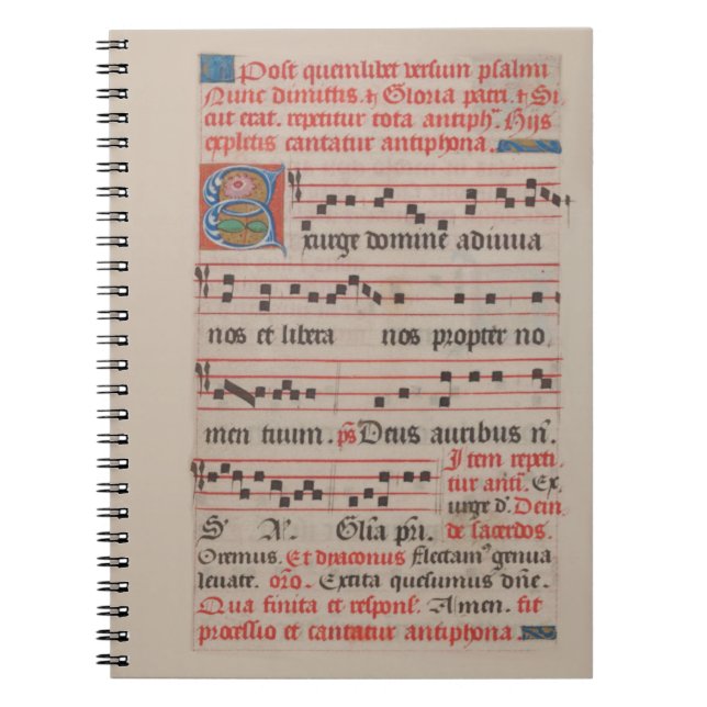 Exsurge Domine Antiphon Mediaeval Music Manuscript Notebook (Front)