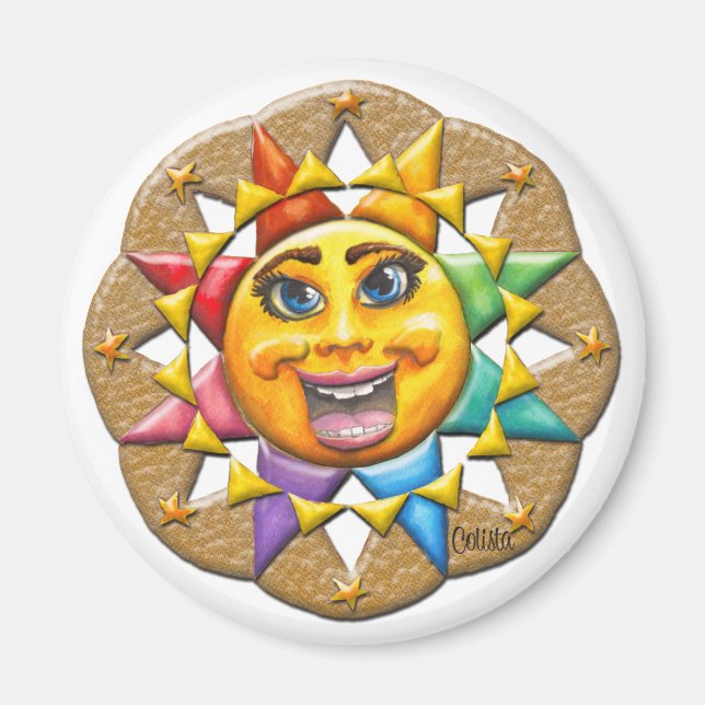 Extatic Sun Face Magnet (Front)