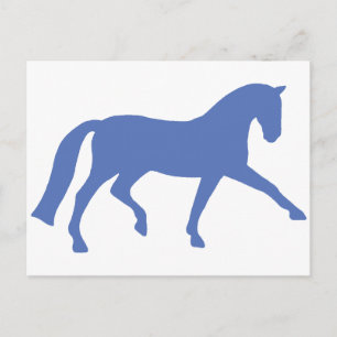 Extended Trot Dressage Horse (blue) Postcard