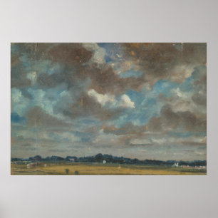 Extensive Landscape with Grey Clouds Poster