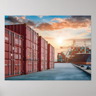 Extensive Reach of Container Shipping Poster