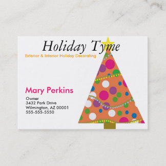 Exterior & Interior Holiday Decorating Business Card
