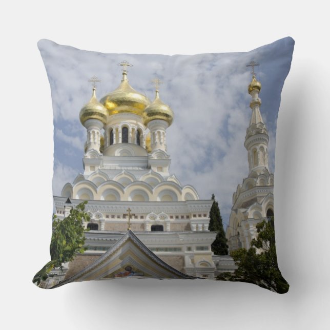 Exterior of Saint Alexander Nevsky Cathedral Cushion (Front)