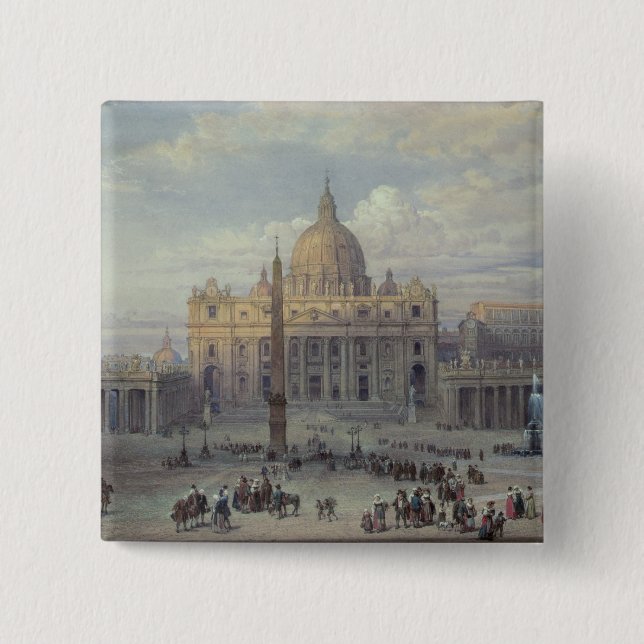 Exterior of St. Peter's 15 Cm Square Badge (Front)