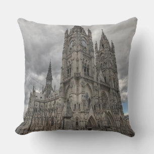 Exterior of the Basilica in Quito, Ecuador Cushion