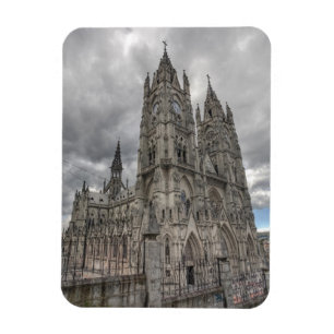 Exterior of the Basilica in Quito, Ecuador Magnet