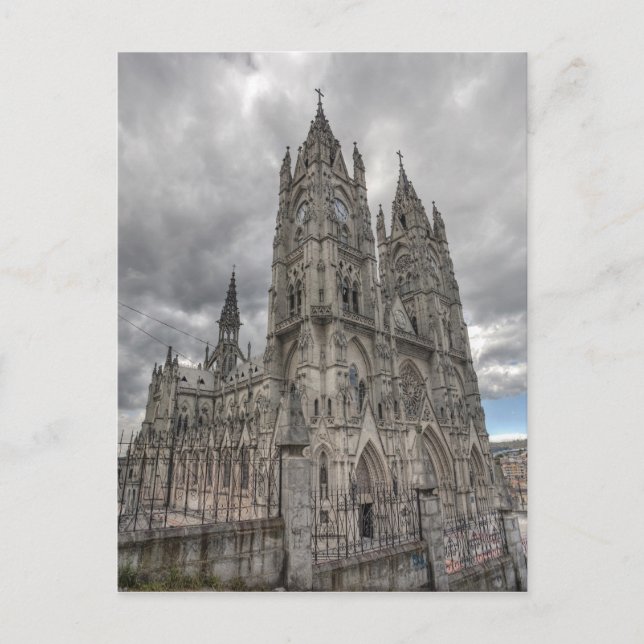 Exterior of the Basilica in Quito, Ecuador Postcard (Front)