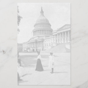 Exterior of the Capitol building with women Stationery