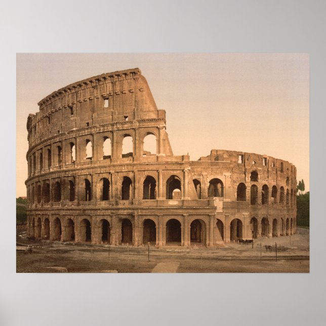 Exterior of the Colosseum, Rome, archival print (Front)