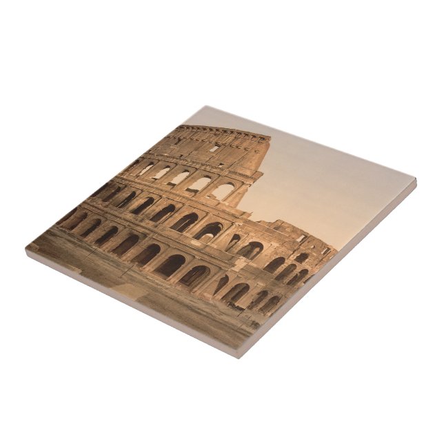 Exterior of the Colosseum, Rome, Italy Ceramic Tile (Side)