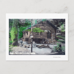 Exterior View of a Log CabinCazadero, CA Postcard