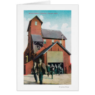 Exterior View of a Mine, Workers Exiting