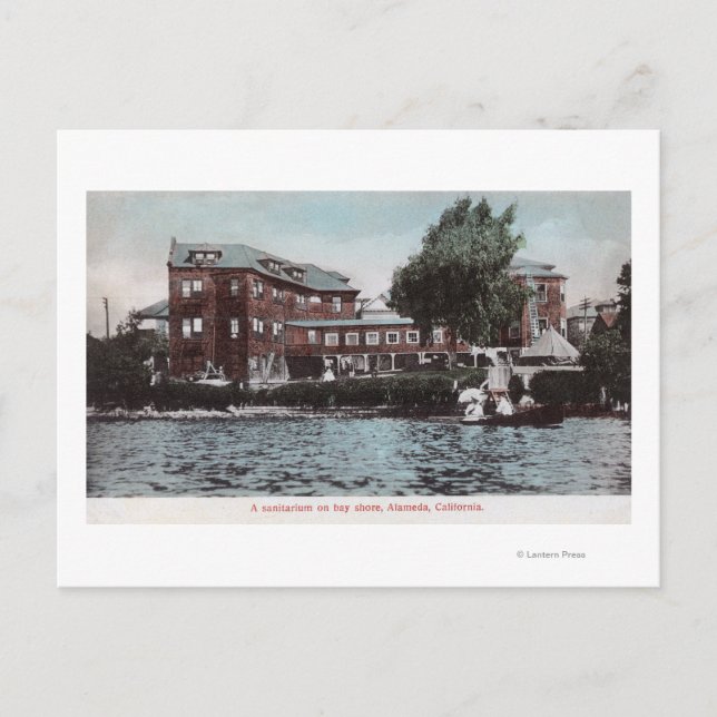 Exterior View of a Sanitorium on Bay Shore Postcard (Front)