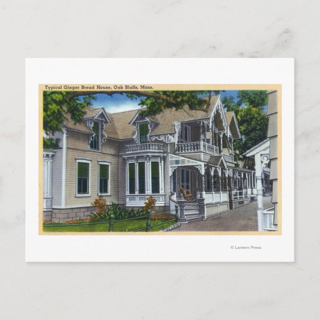 Exterior View of a Typical Ginger Bread House Postcard (Front)