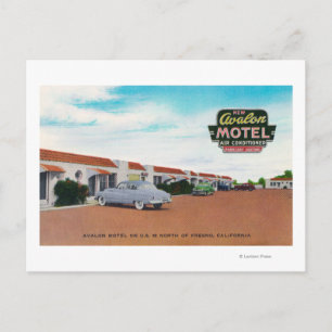 Exterior View of Avalon MotelFresno, CA Postcard