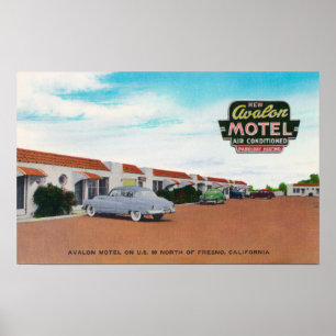 Exterior View of Avalon MotelFresno, CA Poster