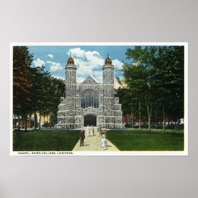Exterior View of Bates College Chapel Poster (Front)
