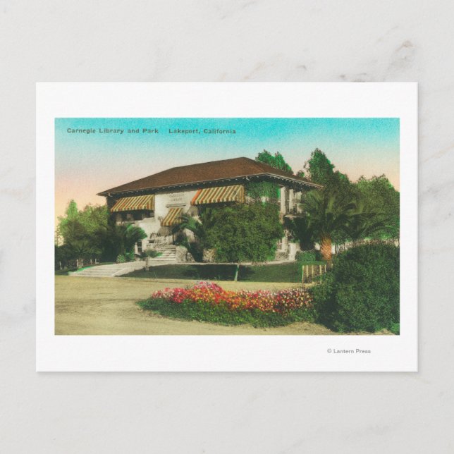 Exterior View of Carnegie LibraryLakeport, CA Postcard (Front)
