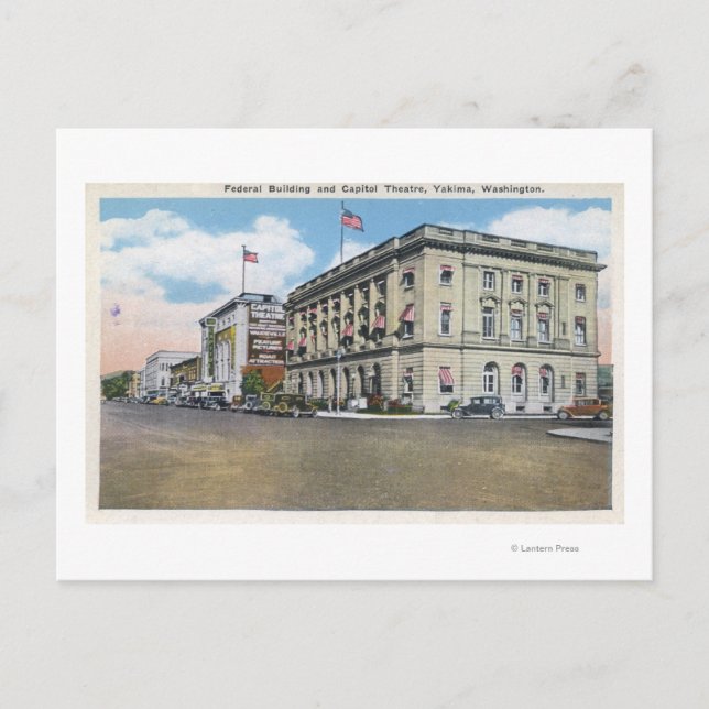 Exterior View of Federal Bldg, Capitol Theatre Postcard (Front)