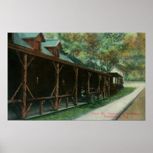 Exterior View of Fitch Mt. Tavern and Roadway Poster
