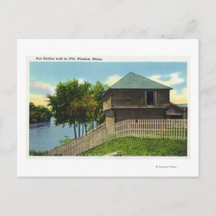 Exterior View of Fort Halifax Postcard