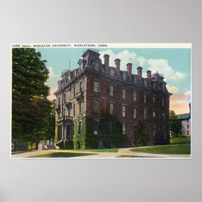 Exterior View of Judd Hall, Wesleyan University Poster (Front)