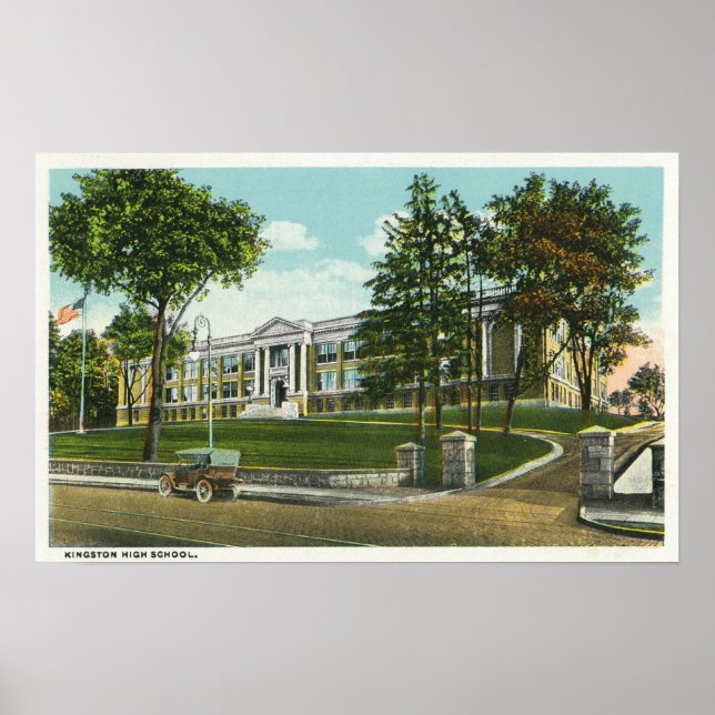 Exterior View of Kingston High School Poster (Front)