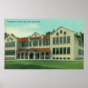 Exterior View of Longfellow School Poster