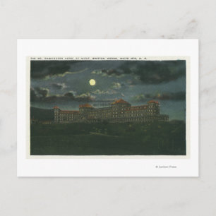 Exterior View of Mt Washington Hotel at Night Postcard