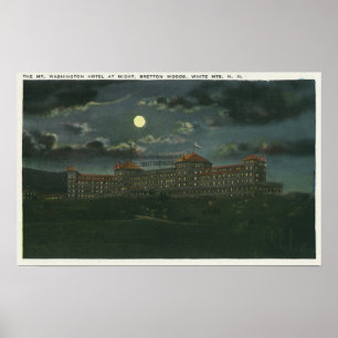 Exterior View of Mt Washington Hotel at Night Poster