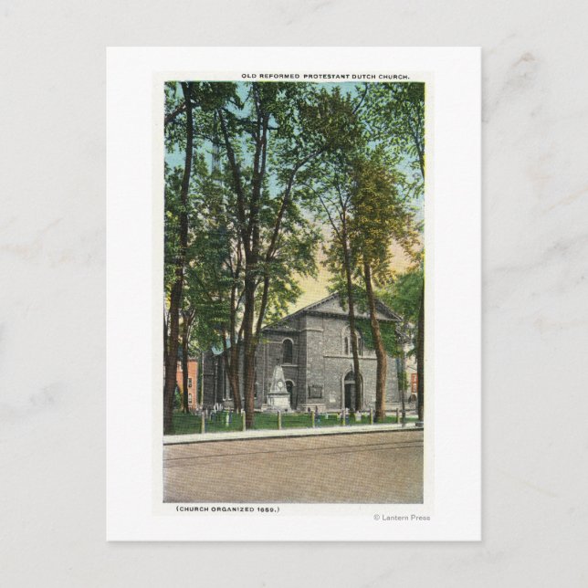 Exterior View of Protestant Dutch Church Postcard (Front)