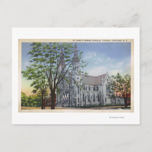 Exterior View of St. Mary's Church Postcard