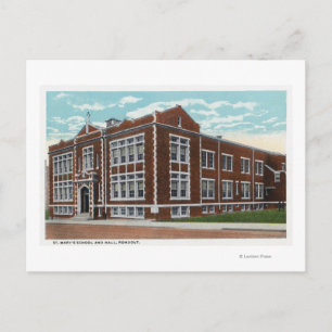 Exterior View of St. Mary's School and Hall Postcard