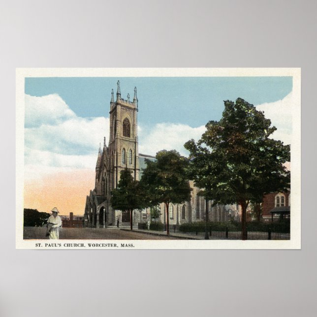 Exterior View of St. Paul's Church Poster (Front)