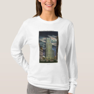 Exterior View of State Tower Building at Night T-Shirt