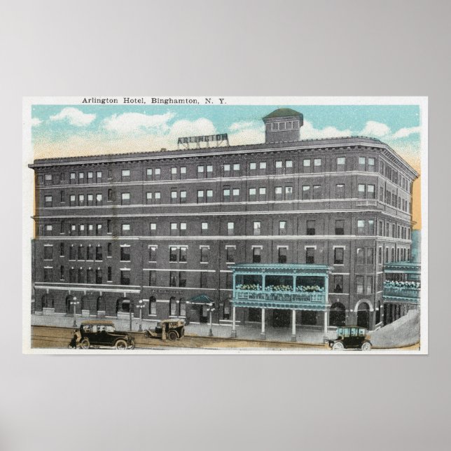 Exterior View of the Arlington Hotel Poster (Front)