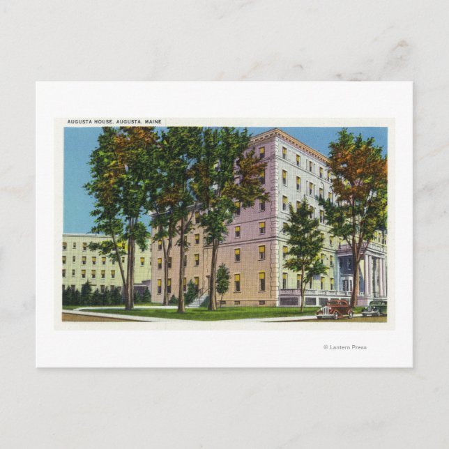 Exterior View of the Augusta House Postcard (Front)