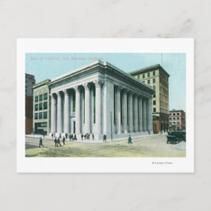 Exterior View of the Bank of California Postcard